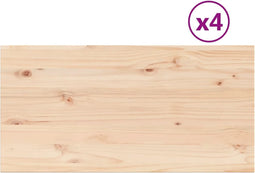 vidaXL - Tafelbladen - 4 - st - rechthoekig - 90x45x2,5 - cm - massief - grenenhout