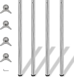 vidaXL - Tafelpoten - in - hoogte - verstelbaar - chroom - 1100 - mm - 4 - st