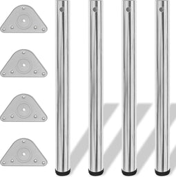 vidaXL - Tafelpoten - in - hoogte - verstelbaar - chroom - 710 - mm - 4 - st