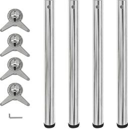 vidaXL - Tafelpoten - in - hoogte - verstelbaar - chroom - 710 - mm - 4 - st