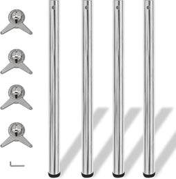 vidaXL - Tafelpoten - in - hoogte - verstelbaar - chroom - 870 - mm - 4 - st