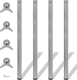 vidaXL - Tafelpoten - in - hoogte - verstelbaar - geborsteld - nikkel - 1100 - mm - 4 - st