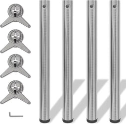 vidaXL - Tafelpoten - in - hoogte - verstelbaar - geborsteld - nikkel - 710 - mm - 4 - st