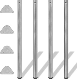 vidaXL - Tafelpoten - in - hoogte - verstelbaar - geborsteld - nikkel - 1100 - mm - 4 - st