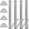 vidaXL - Tafelpoten - in - hoogte - verstelbaar - geborsteld - nikkel - 710 - mm - 4 - st