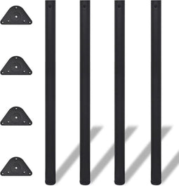 vidaXL - Tafelpoten - in - hoogte - verstelbaar - zwart - 1100 - mm - 4 - st