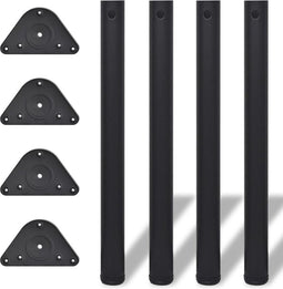 vidaXL - Tafelpoten - in - hoogte - verstelbaar - zwart - 710 - mm - 4 - st