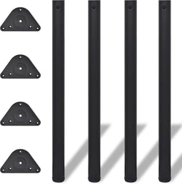vidaXL - Tafelpoten - in - hoogte - verstelbaar - zwart - 870 - mm - 4 - st