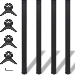 vidaXL - Tafelpoten - in - hoogte - verstelbaar - zwart - 870 - mm - 4 - st
