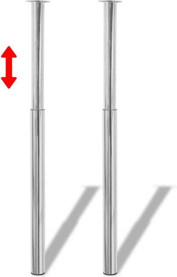 vidaXL - Tafelpoten - telescopisch - 710-1100 - mm - chroom - 2 - st
