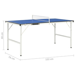 vidaXL - Tafeltennistafel - met - net - 5 - feet - 152x76x66 - cm - blauw