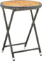 vidaXL - Tafeltje - 60 - cm - poly - rattan - en - massief - acaciahout - grijs