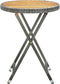vidaXL - Tafeltje - 60 - cm - poly - rattan - en - massief - acaciahout - grijs