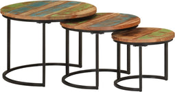 vidaXL - Tafeltjesset - 3 - st - massief - gerecycled - hout