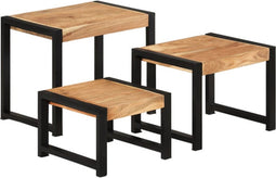 vidaXL - Tafeltjesset - 3 - st - massief - hout