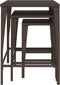 vidaXL - Tafeltjesset - 3 - st - poly - rattan - bruin