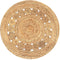 vidaXL - Tapijt - met - ontwerp - rond - 150 - cm - gevlochten - jute