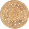 vidaXL - Tapijt - met - ontwerp - rond - 90 - cm - gevlochten - jute