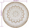 vidaXL - Tapijt - met - print - rond - 120 - cm - gevlochten - jute