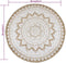 vidaXL - Tapijt - met - print - rond - 90 - cm - gevlochten - jute