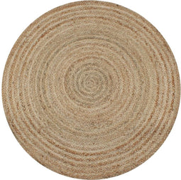 vidaXL - Tapijt - rond - 120 - cm - gevlochten - jute