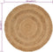 vidaXL - Tapijt - rond - 120 - cm - gevlochten - jute