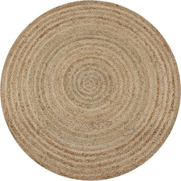 vidaXL - Tapijt - rond - 150 - cm - gevlochten - jute