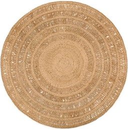 vidaXL - Tapijt - rond - 180 - cm - gevlochten - jute