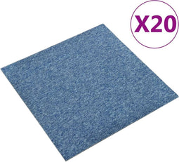 vidaXL - Tapijttegels - 20 - st - 5 - m² - 50x50 - cm - blauw