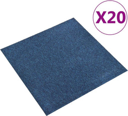 vidaXL - Tapijttegels - 20 - st - 5 - m² - 50x50 - cm - donkerblauw
