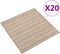 vidaXL - Tapijttegels - 20 - st - 5 - m² - 50x50 - cm - gestreept - beige