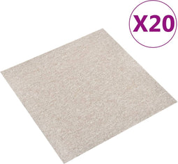 vidaXL - Tapijttegels - 20 - st - 5 - m² - 50x50 - cm - lichtbeige