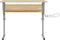 vidaXL - Tekentafel - 110x53x(58-87) - cm - bewerkt - hout - en - staal - eiken/grijs