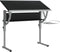 vidaXL - Tekentafel - 110x53x(58-87) - cm - bewerkt - hout - en - staal - zwart/grijs
