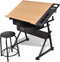 vidaXL - Tekentafel - met - 2 - lades - en - kruk