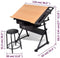 vidaXL - Tekentafel - met - 2 - lades - en - kruk