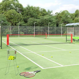 vidaXL - Tennisnet - 600x100x87 - cm - polyester - zwart - en - rood