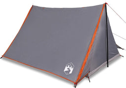 vidaXL - Tent - 2-persoons - waterdicht - grijs - en - oranje