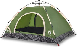 vidaXL - Tent - 3-persoons - snelontgrendeling - groen