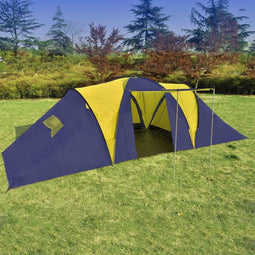 vidaXL - Tent - 9-persoons - polyester - blauw - en - geel