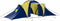 vidaXL - Tent - 9-persoons - polyester - blauw - en - geel