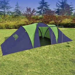 vidaXL - Tent - 9-persoons - polyester - blauw - en - groen