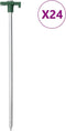 vidaXL - Tentharingen - 24 - st - 7 - mm - 25 - cm - gegalvaniseerd - staal - polypropeen
