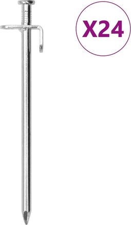 vidaXL - Tentharingen - 24 - st - 8 - mm - 19,5 - cm - gegalvaniseerd - staal