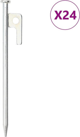 vidaXL - Tentharingen - 24 - st - 9 - mm - 20 - cm - gegalvaniseerd - staal