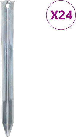 vidaXL - Tentharingen - 24 - st - Ø20 - mm - 22 - cm - gegalvaniseerd - staal