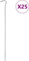 vidaXL - Tentharingen - 25 - st - Ø7 - mm - 30 - cm - gegalvaniseerd - staal