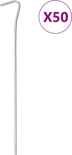 vidaXL - Tentharingen - 50 - st - Ø4 - mm - 23 - cm - gegalvaniseerd - staal
