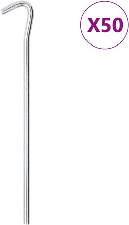 vidaXL - Tentharingen - 50 - st - Ø7 - mm - 23 - cm - gegalvaniseerd - staal