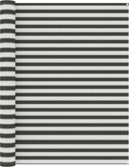 vidaXL - Tenttapijt - 250x500 - cm - antracietkleurig - en - wit